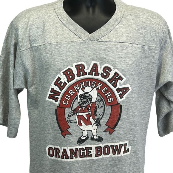 Vintage Nebraska Cornhuskers Orange Bowl T Shirt Mens Medium